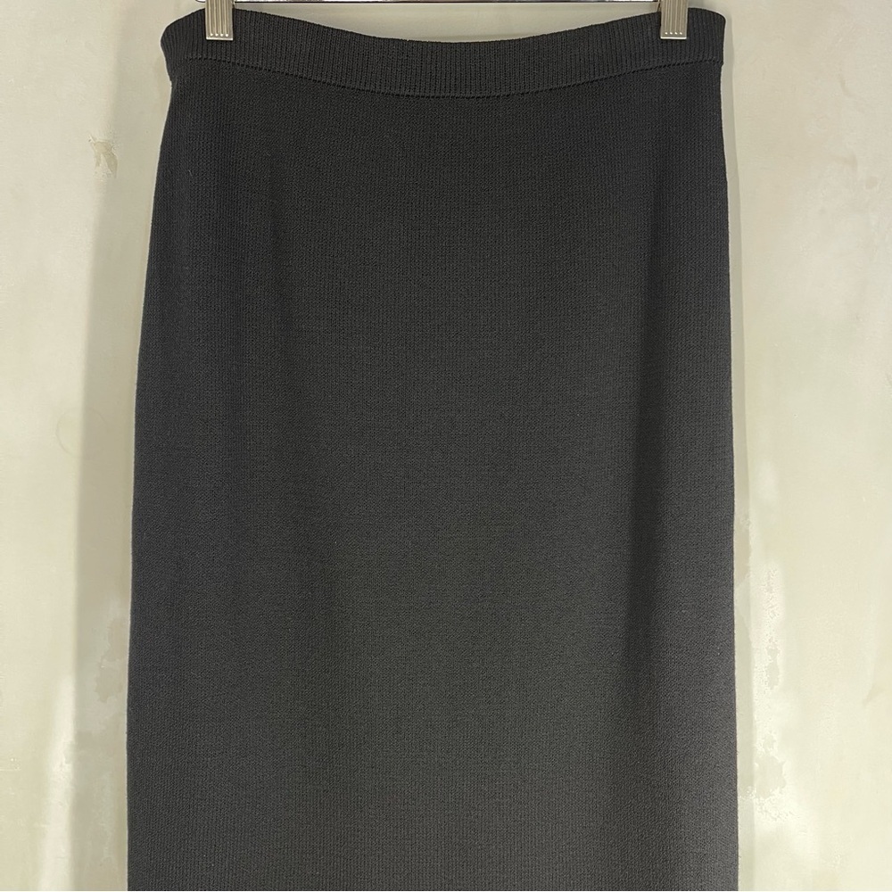 Vintage St. John Basics Black Santana Knit Full Length Skirt 8 - Picture 3 of 9